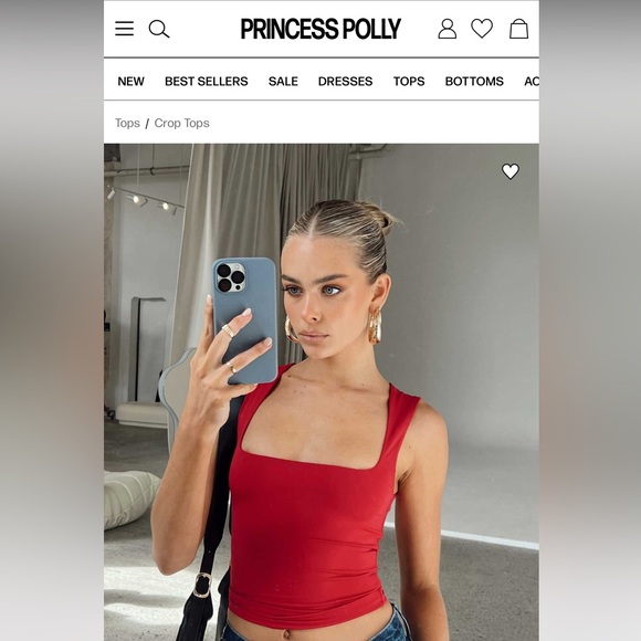 Princess Polly Back In Time Top Red - Picture 4 of 4